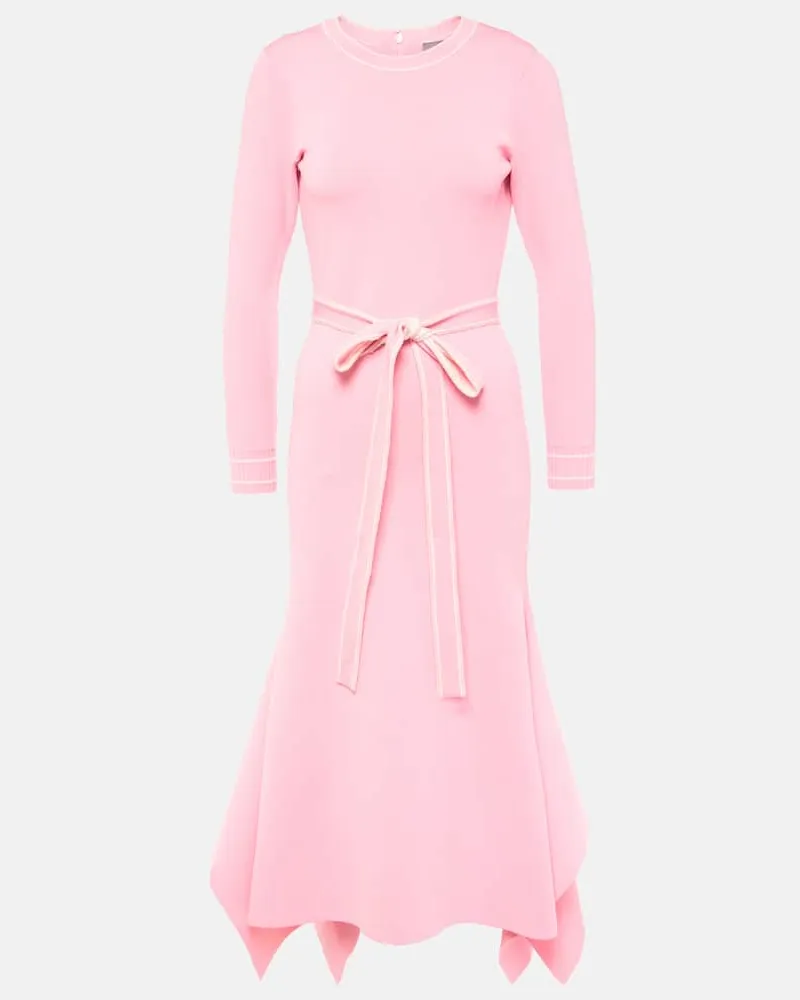 Monique Lhuillier Midikleid aus Strick Rosa