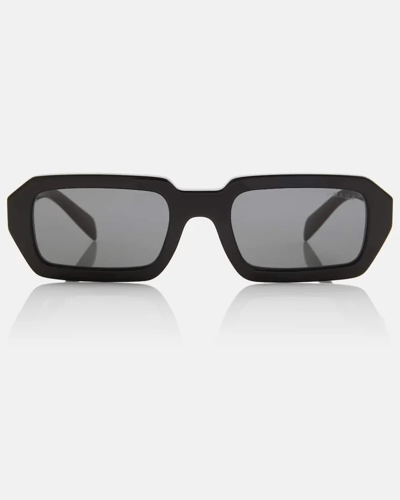 Prada Eckige Sonnenbrille Schwarz
