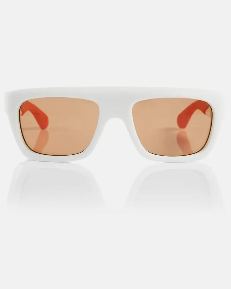 Bottega Veneta Eckige Sonnenbrille Weiß