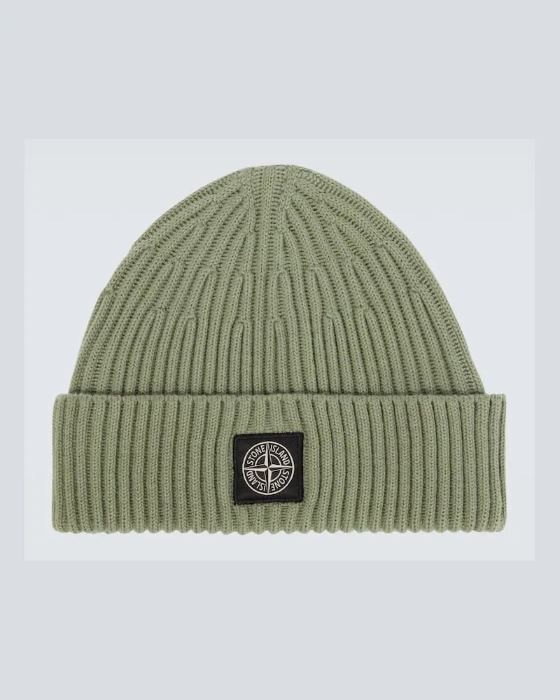 Stone Island MÃ¼tze Compass aus Schurwolle Grã¼n