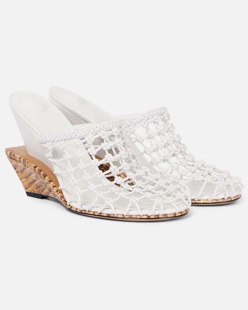 Jacquemus Wedge-Mules Double 110 aus Leder Weiß
