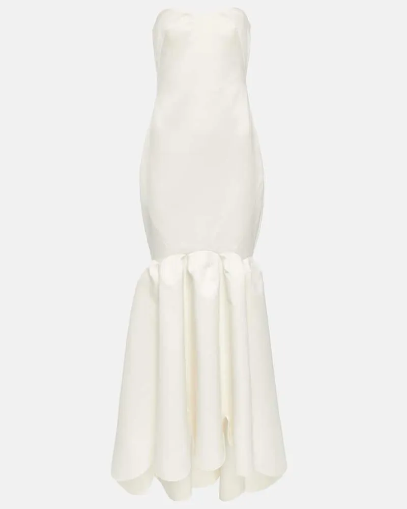 ROTATE Birger Christensen Bridal Robe Egret aus Twill Nude