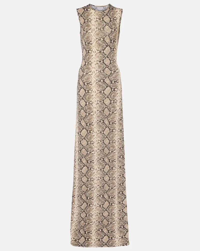 Marine Serre Bedrucktes Maxikleid All Over Moon Multicolor