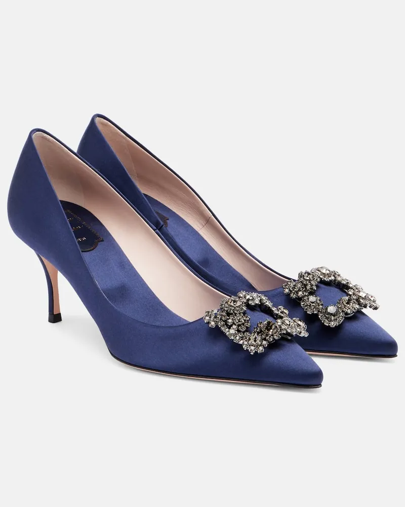 Roger Vivier Verzierte Pumps Efflorescence 65 aus Satin Blau