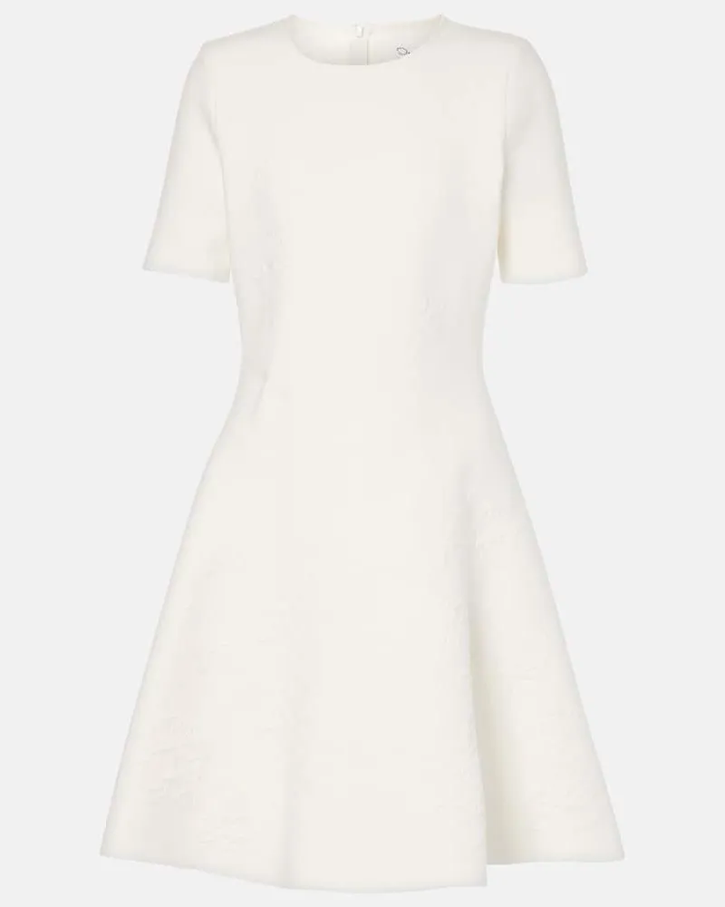 Oscar de la Renta Bridal Midikleid aus Jacquard Weiß