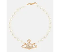 Choker Orb aus Zierperlen mit Kristallen