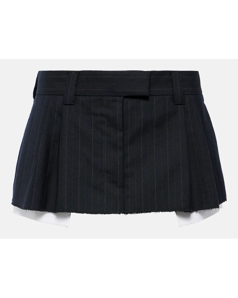 Miu Miu Minirock aus Wolle Blau
