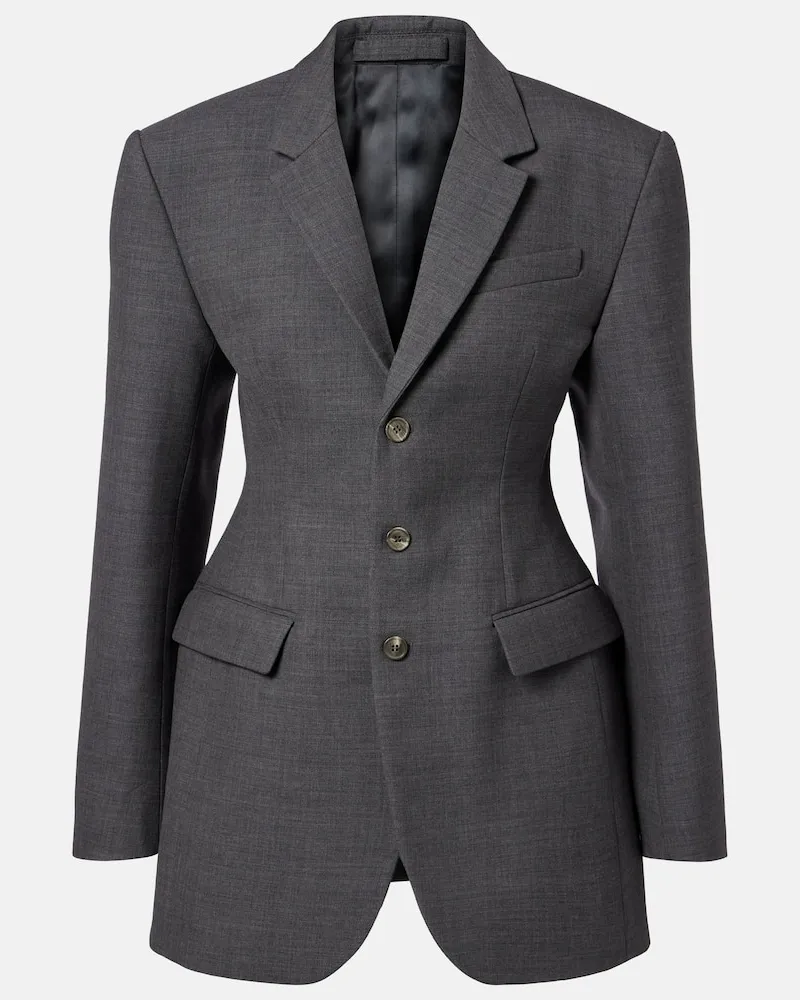 WARDROBE.NYC Blazer aus Schurwolle Grau