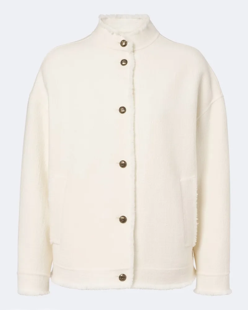 Max Mara Jacke aus Schurwolle Weiß