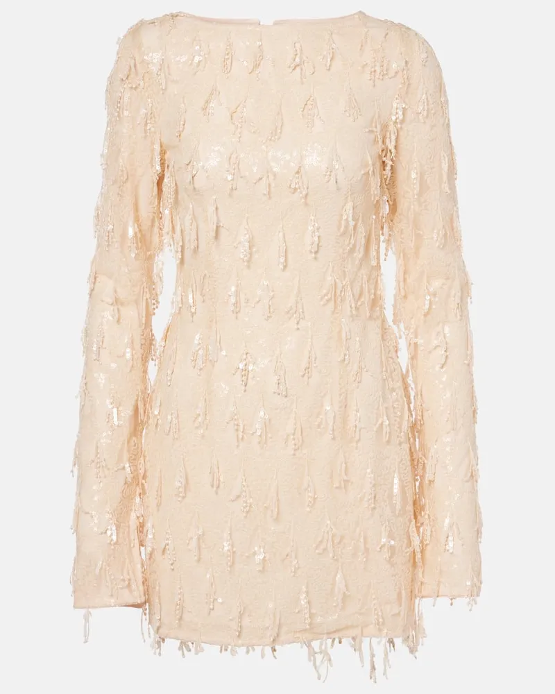 ROTATE Birger Christensen Minikleid mit Pailletten Beige