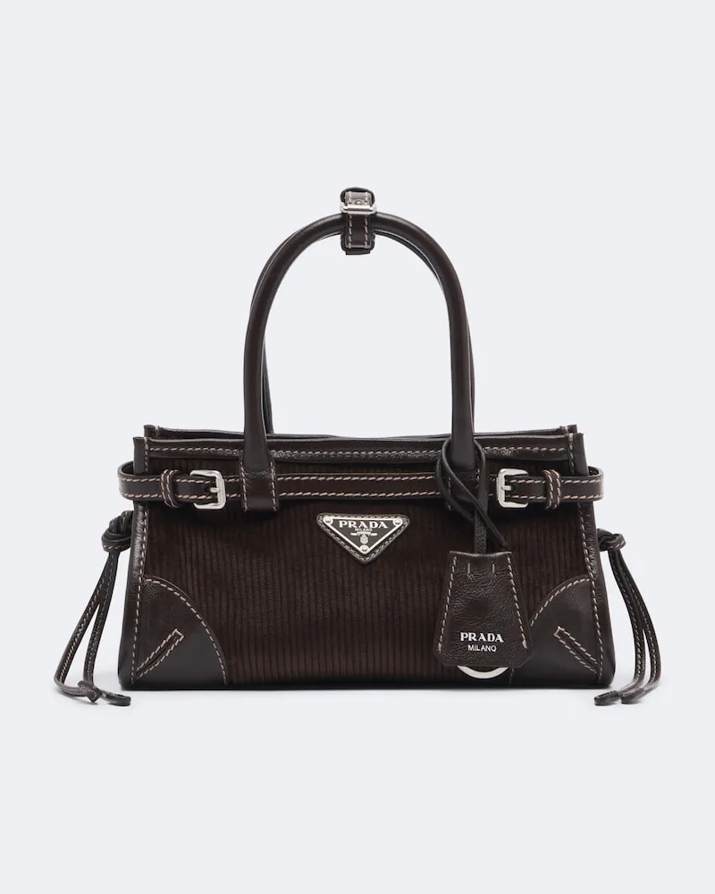 Prada Henkeltasche Prada Bonnie Small aus Cord Braun
