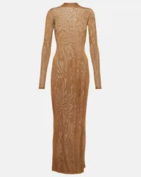 Saint Laurent Maxikleid aus Jersey Beige