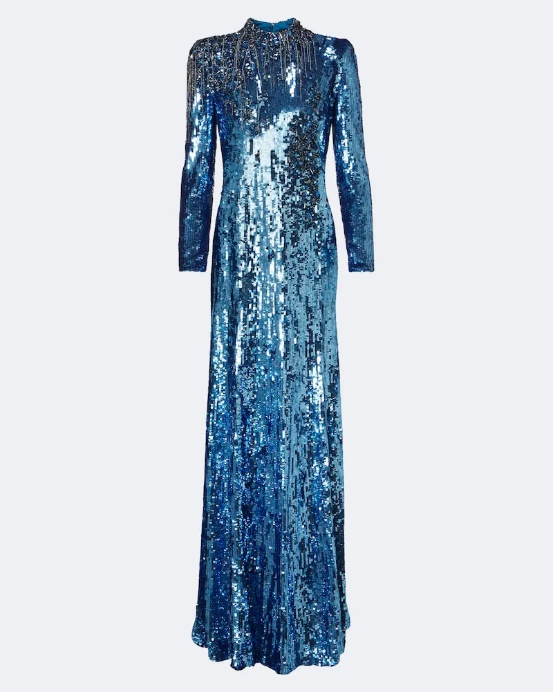 Jenny Packham Verzierte Robe Lina Blau