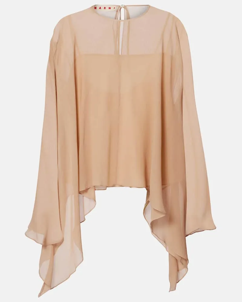 Marni Top aus Seide Beige