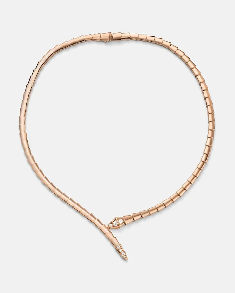 Bulgari Halskette Serpenti Viper aus 18kt Roségold mit Diamanten Gold