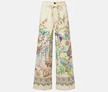 Bedruckte Wide-Leg Jeans