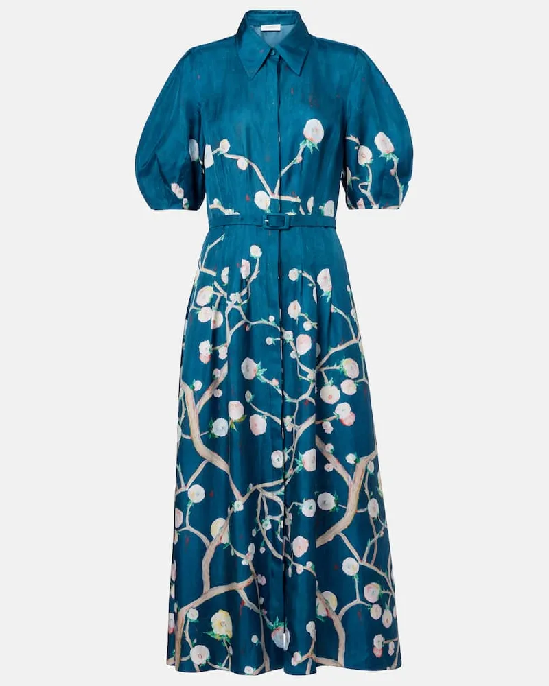 Gabriela Hearst Hemdblusenkleid Maude aus Seide Blau