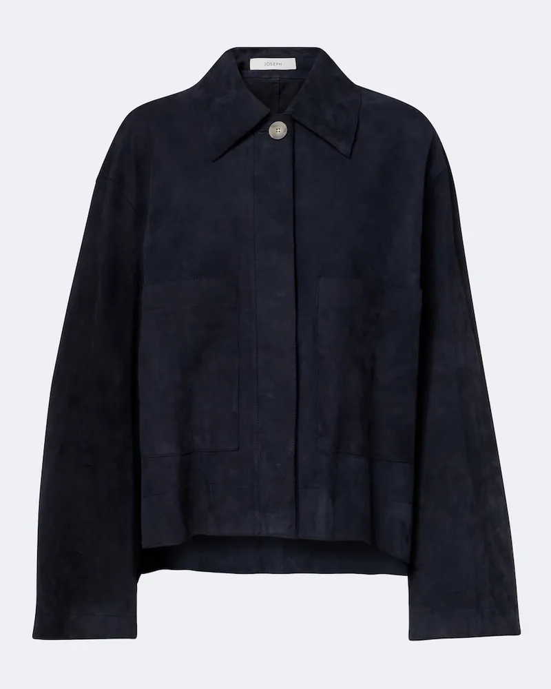 Joseph Jacke Aitna aus Veloursleder Blau