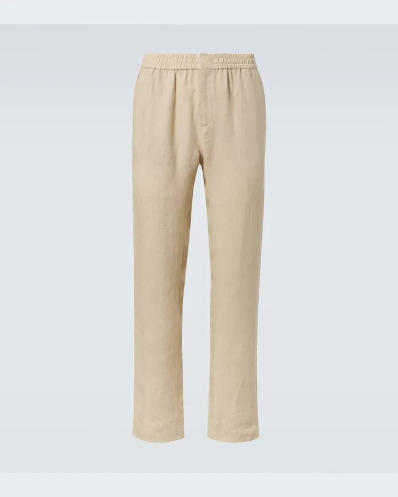 Sunspel Gerade Hose aus Leinen Beige