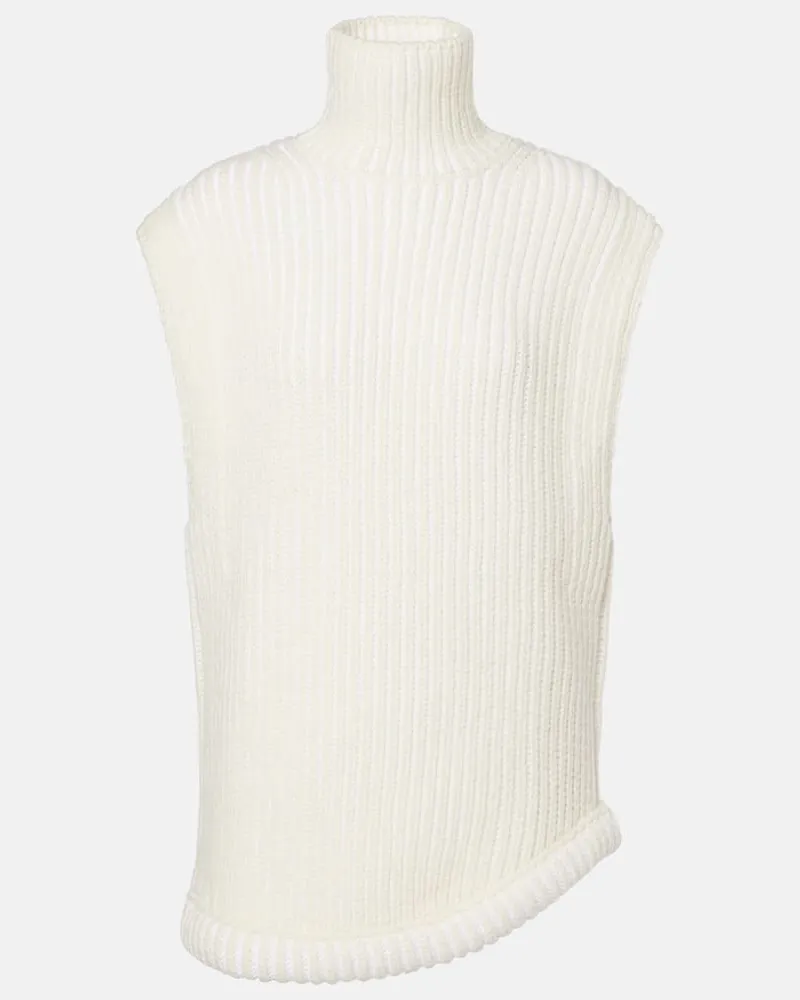 Victoria Beckham Top aus Rippstrick Weiã