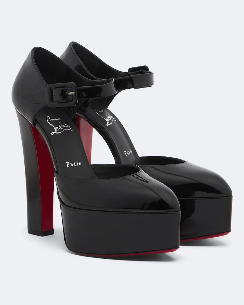Christian Louboutin Plateau-Pumps Jenna aus Lackleder Schwarz