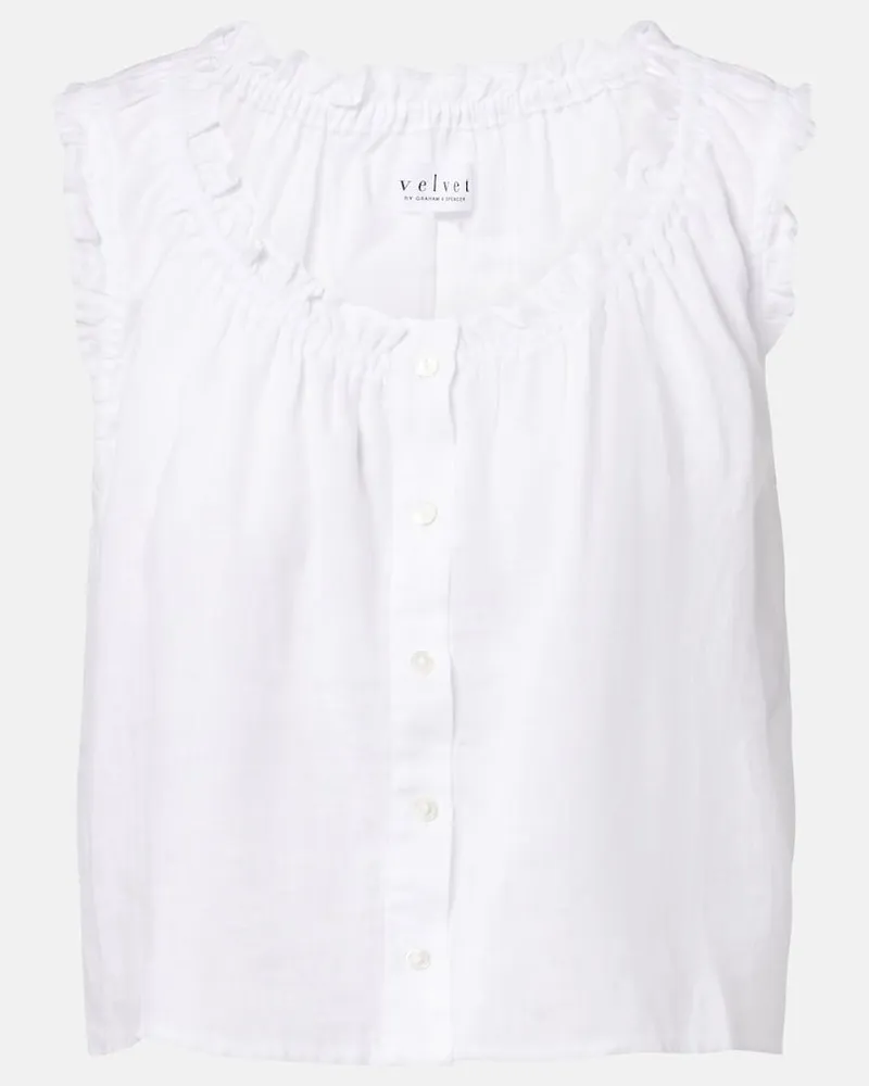 Velvet Top Tana aus Leinen Weiß