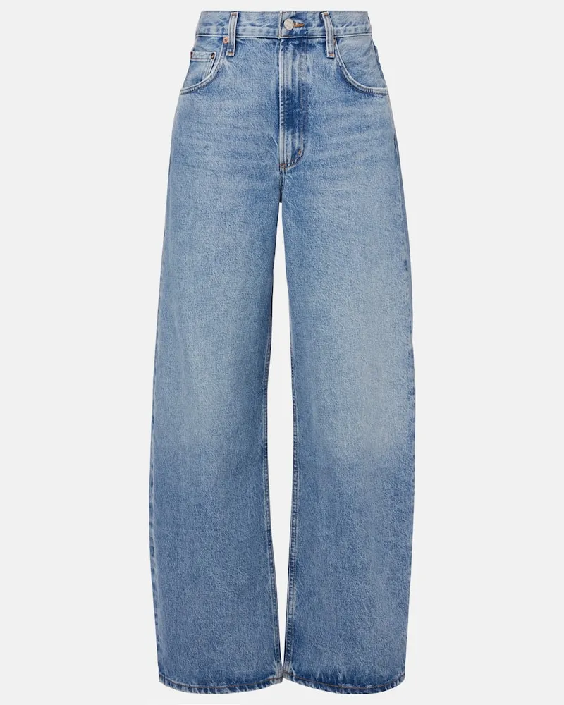AGOLDE Mid-Rise Wide-Leg Jeans Low Curve Blau