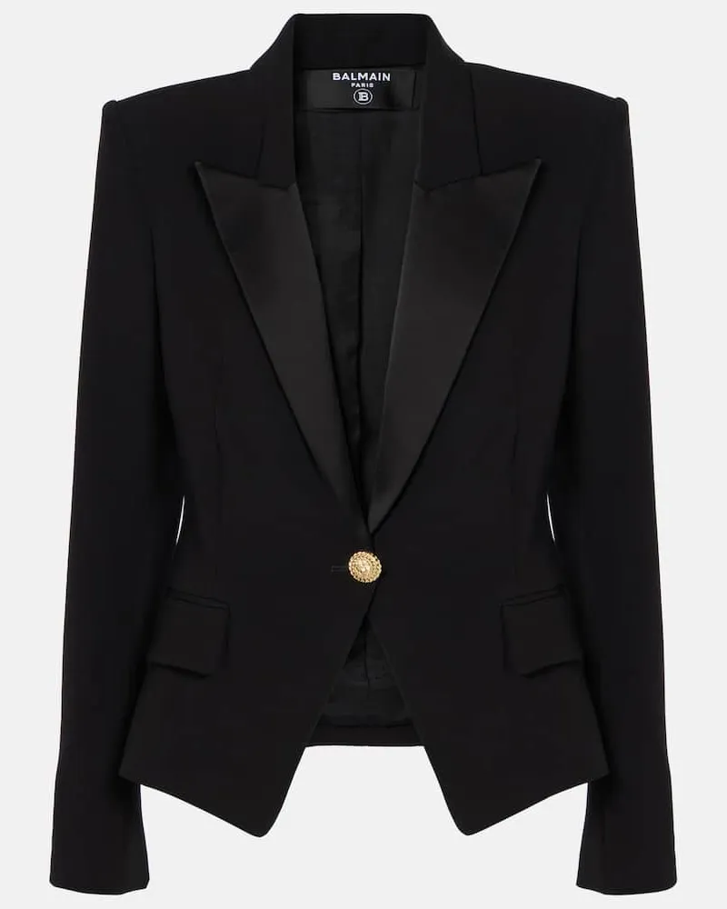 Balmain Blazer aus Crepe Schwarz