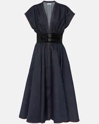 Alaïa Alaia Midikleid aus Denim Blau