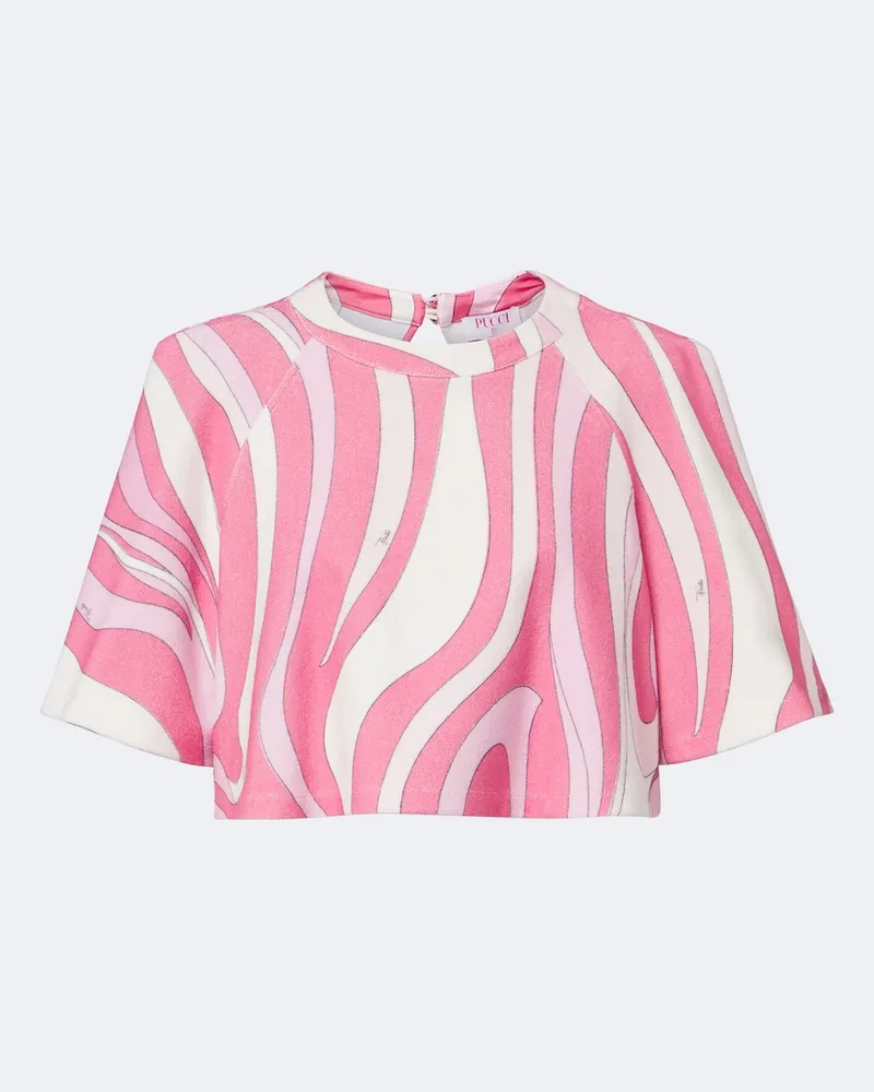 Emilio Pucci Cropped-Top Marmo aus Frottee Rosa