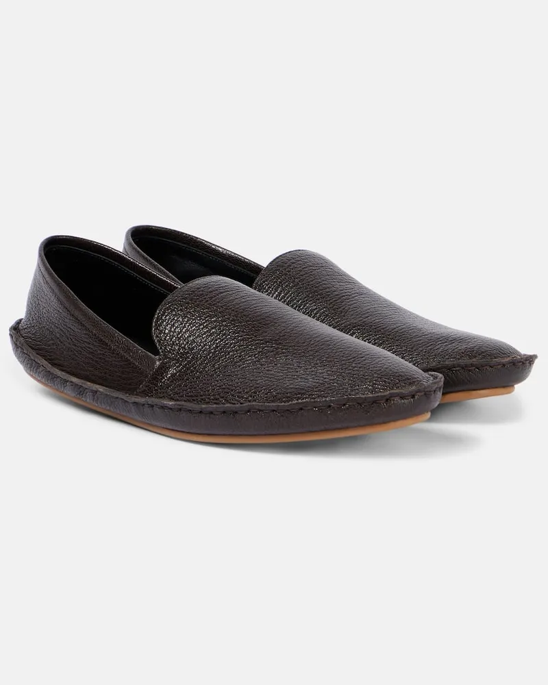 The Row Slip-Ons Vasko aus Leder Braun