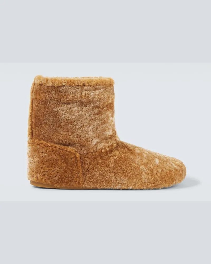 Loewe Ankle Boots Lago aus Shearling Orange