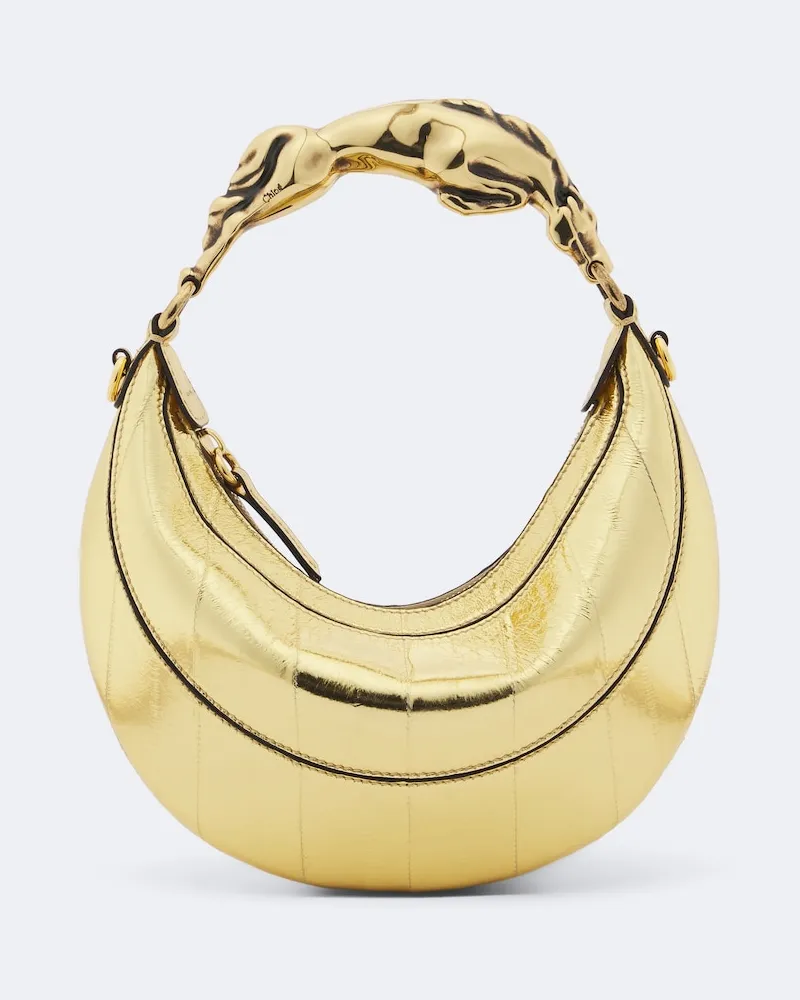 Chloé Chloé Henkeltasche Chain Horse Small aus Leder Gold