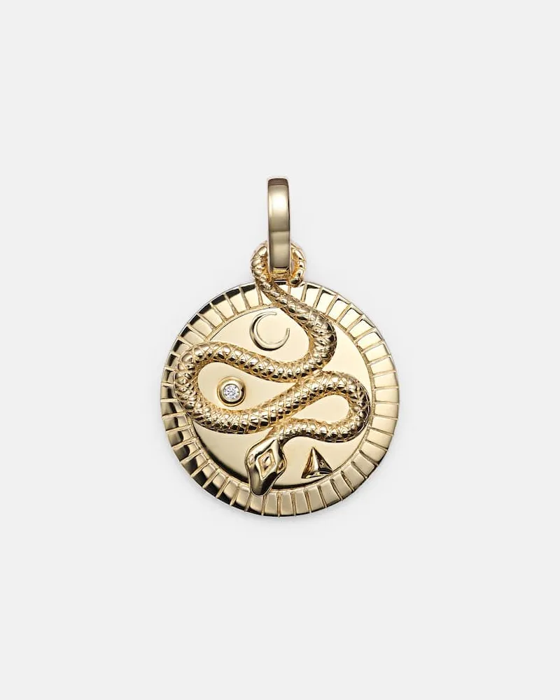 FOUNDRAE Anhänger Wholeness Medium aus 18kt Gelbgold mit Diamanten Gold