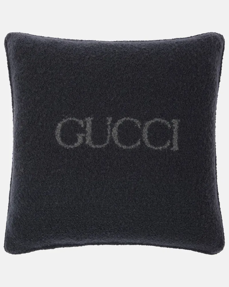 Gucci Kissen aus Bouclé Grau