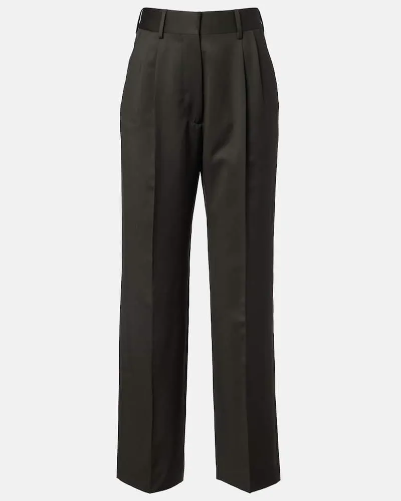 Blazé Milano Blazé Milano Weite High-Rise-Hose Fox aus Wolle und Mohair Grün