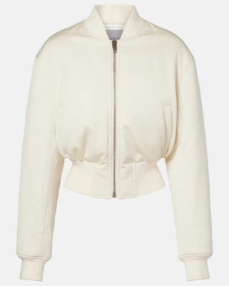 Balenciaga Cropped-Bomberjacke Weiß