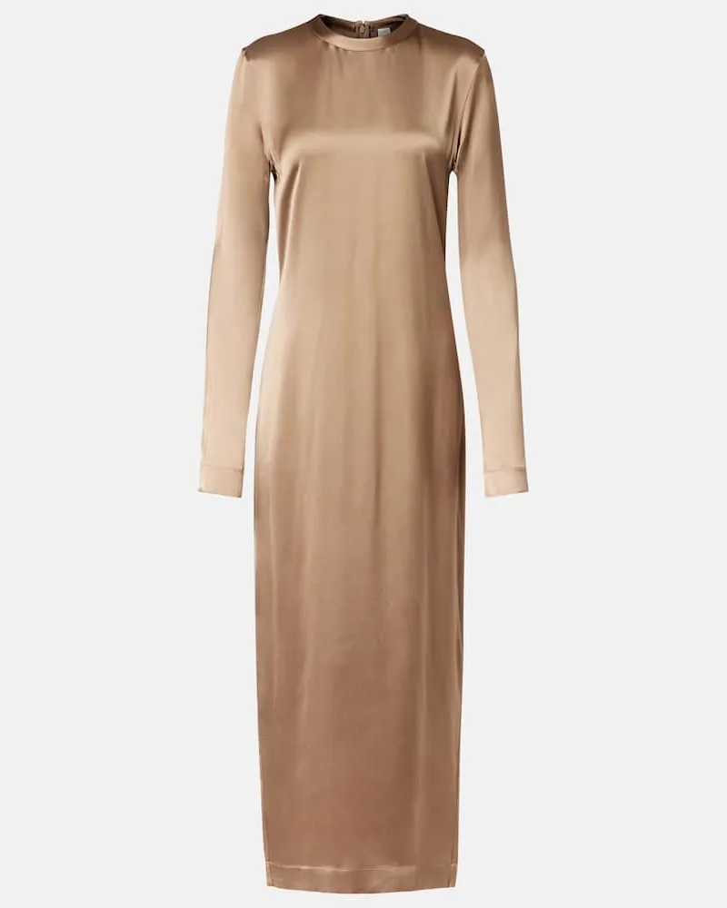 Totême Maxikleid aus Satin Beige