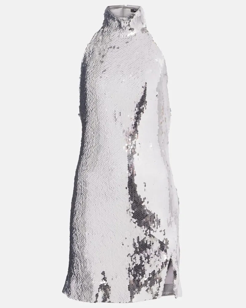 Balmain Minikleid mit Pailletten Silber