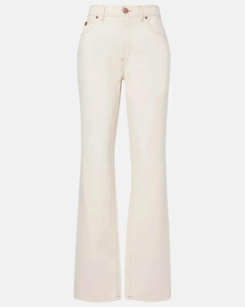 TOD'S High-Rise Straight Jeans Weiß