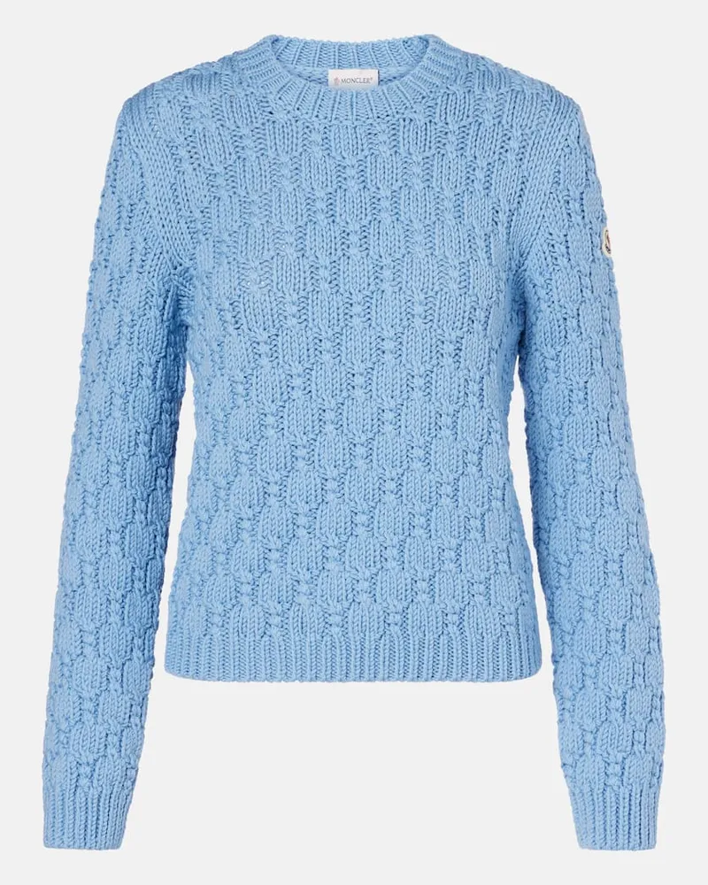 Moncler Pullover aus Schurwolle Blau