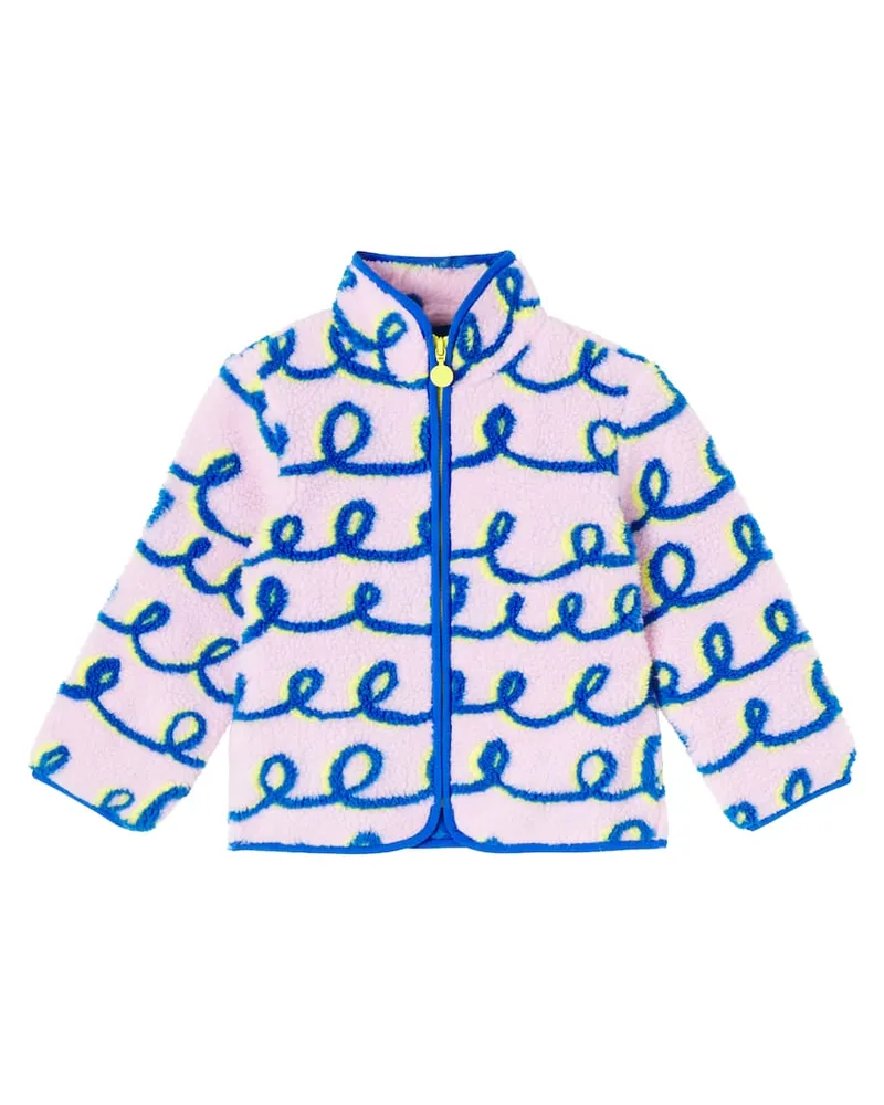 Stella McCartney Kids Bedruckte Jacke Swiggle aus Teddyfleece Pink