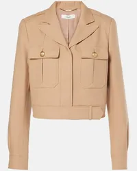 Chloé Chloe Cropped-Jacke aus Baumwolle Beige