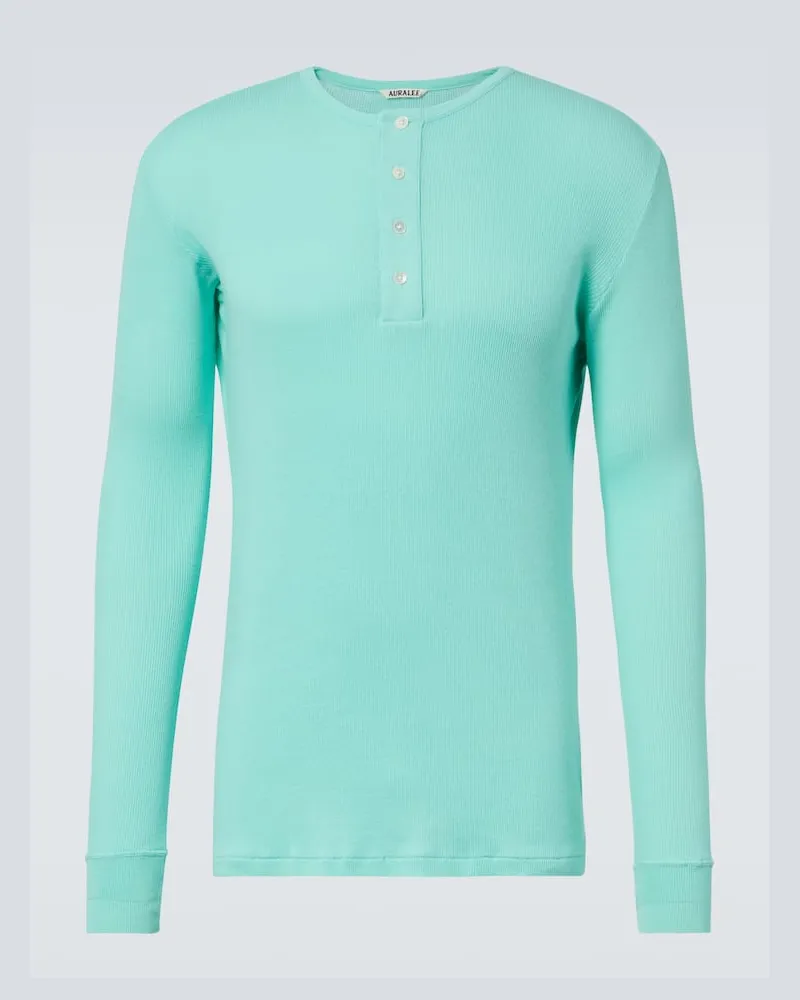 AURALEE Henley-Top aus Baumwolle Grã¼n