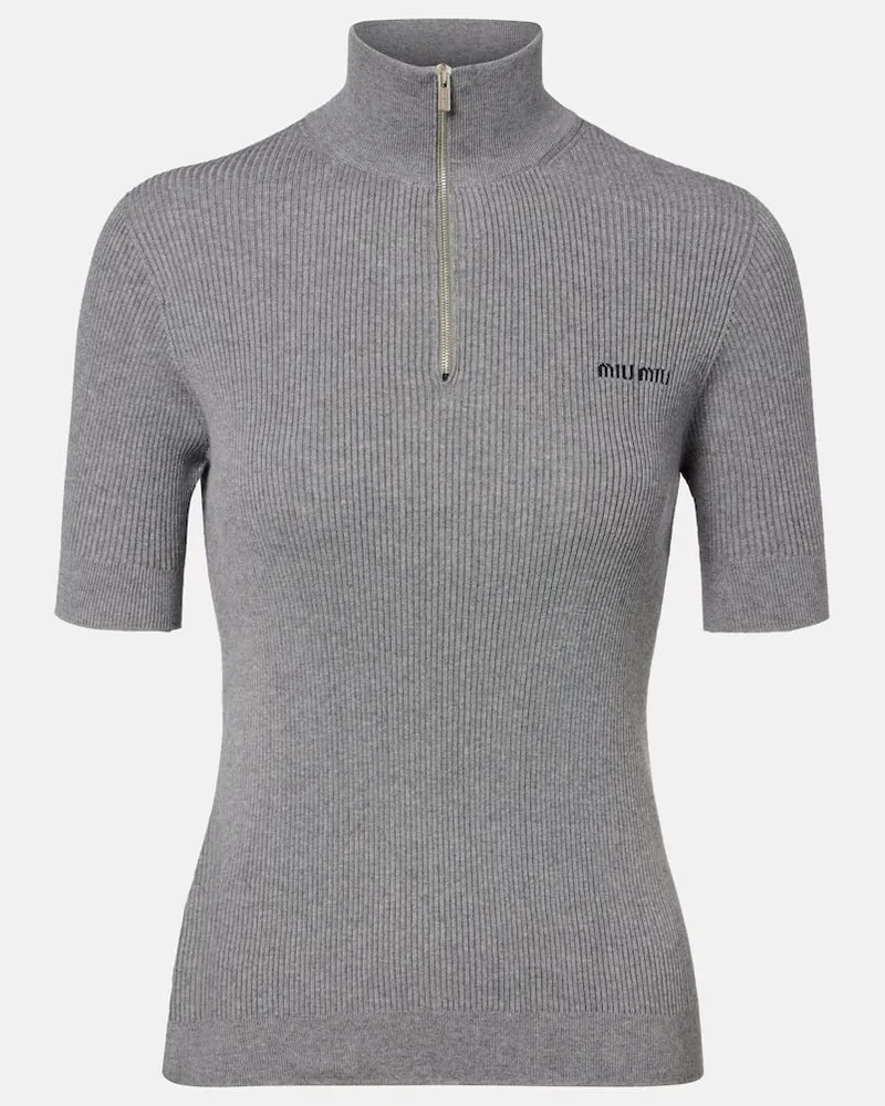 Miu Miu Pullover aus Baumwolle Grau