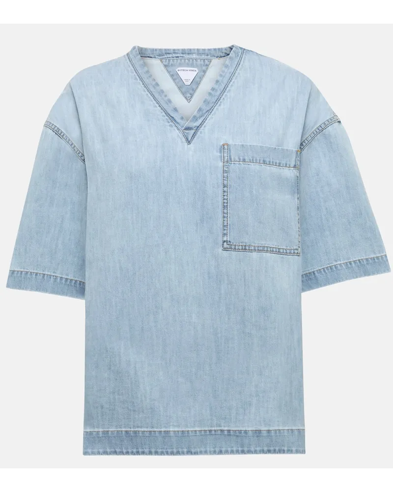 Bottega Veneta Top aus Denim Blau