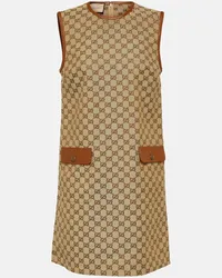 Gucci Minikleid GG aus Canvas Braun