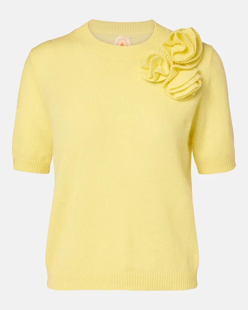 Jardin des Orangers Pullover aus Kaschmir und Wolle Gelb