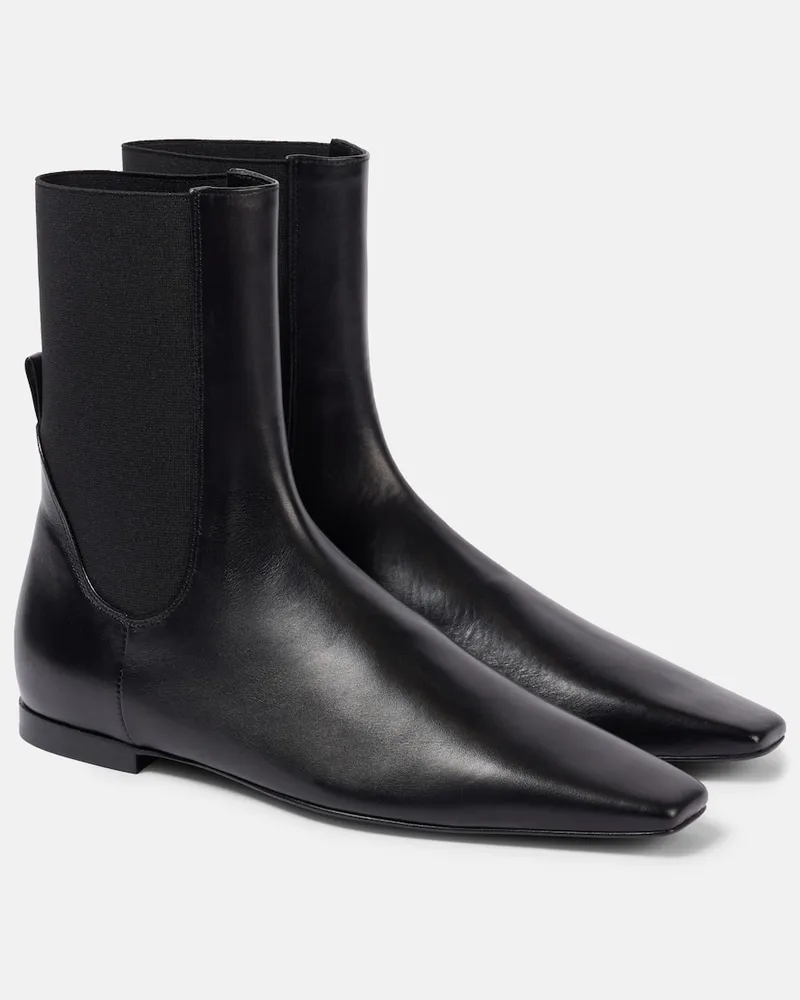 Totême Chelsea Boots aus Leder Schwarz