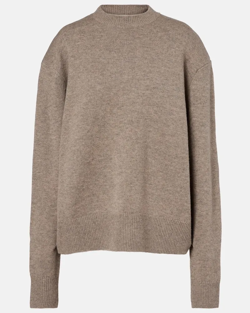 FRANKIE Shop Pullover Rafaela aus Wolle und Kaschmir Beige